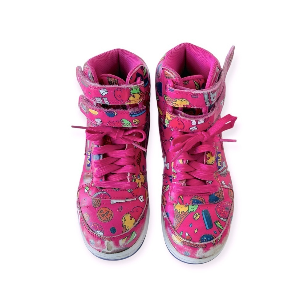Fila Kawaii Sweets Pink Pop Art High Top Sneakers Size 5 Candy Ice Cream - Picture 2 of 8